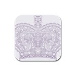 Crown008_purple Rubber Square Coaster (4 pack)