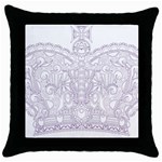 Crown008_purple Throw Pillow Case (Black)