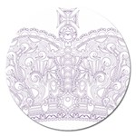 Crown008_purple Magnet 5  (Round)