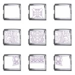 Crown008_purple Mega Link Italian Charm (9 pack)