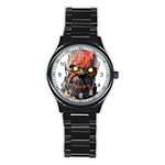 STAINLESS STEEL CUSTOM MADE ROUND METAL WATCH Stainless Steel Round Watch