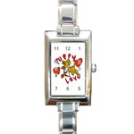 Puppy Love Rectangular Italian Charm Watch