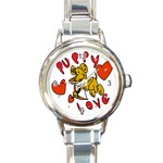 Puppy Love Round Italian Charm Watch