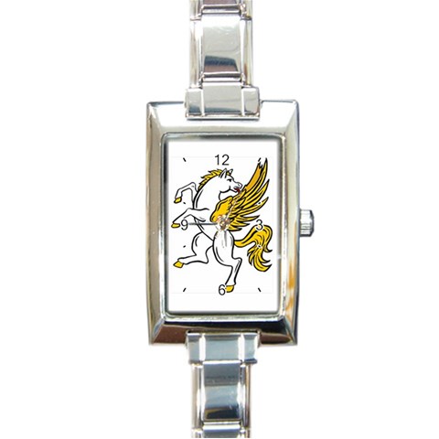 Pegasus Rectangular Italian Charm Watch from ArtsNow.com Front
