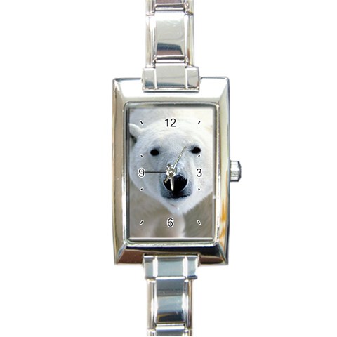 Fabulous Polar Bear Rectangular Italian Charm Watch from ArtsNow.com Front