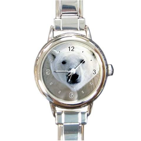 Fabulous Polar Bear Round Italian Charm Watch from ArtsNow.com Front