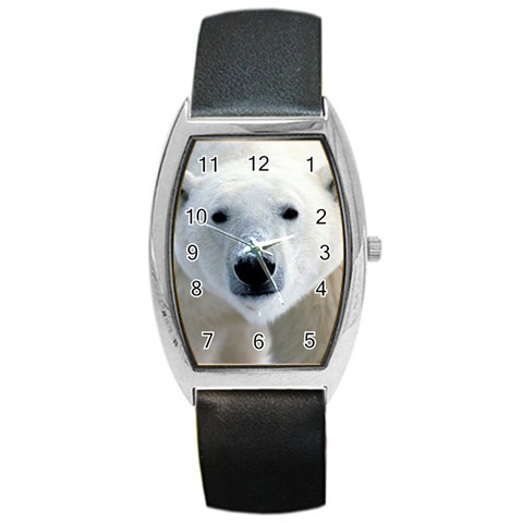 Fabulous Polar Bear Barrel Style Metal Watch from ArtsNow.com Front