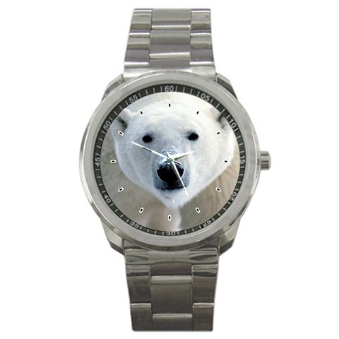 Fabulous Polar Bear Sport Metal Watch from ArtsNow.com Front