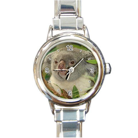 Koala Bear Round Italian Charm Watch from ArtsNow.com Front