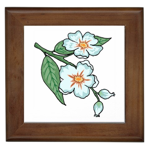 Apple Blossoms Framed Tile from ArtsNow.com Front