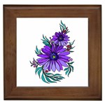 Blue Corn Flower Framed Tile