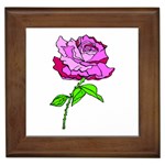 Single Purple Rose Framed Tile