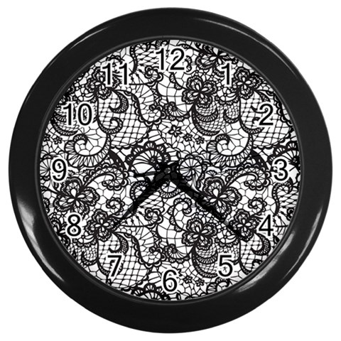 Encaje Wall Clock (Black) from ArtsNow.com Front