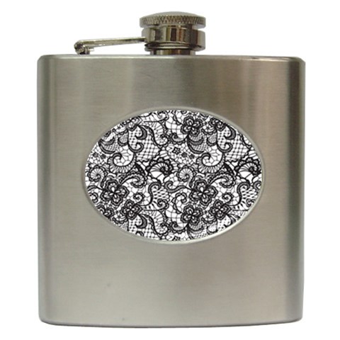 Encaje Hip Flask (6 oz) from ArtsNow.com Front