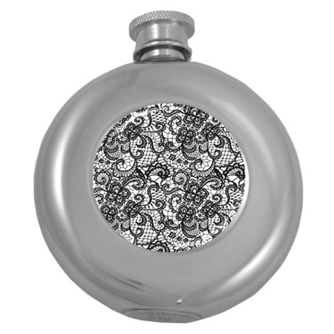 Encaje Round Hip Flask (5 oz) from ArtsNow.com Front