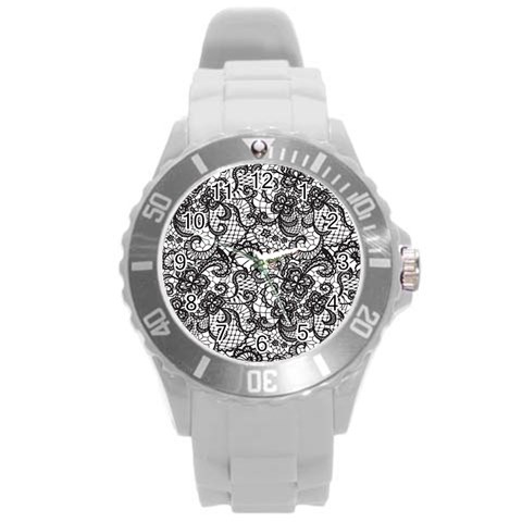 Encaje Round Plastic Sport Watch (L) from ArtsNow.com Front