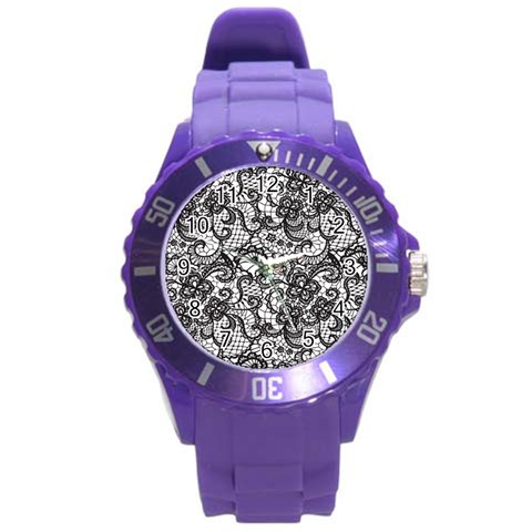 Encaje Round Plastic Sport Watch (L) from ArtsNow.com Front