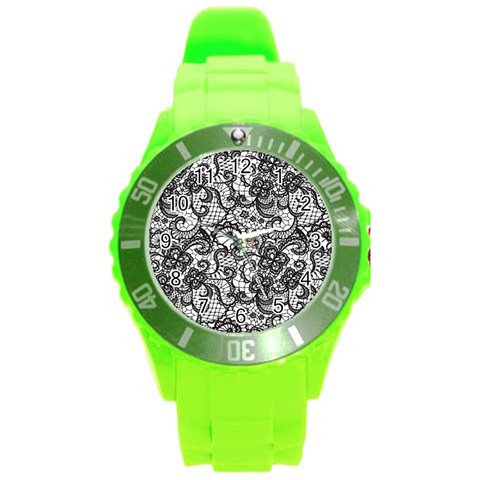 Encaje Round Plastic Sport Watch (L) from ArtsNow.com Front