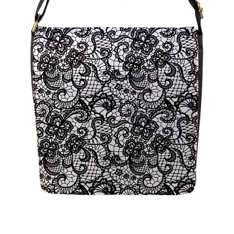 Encaje Flap Closure Messenger Bag (L) from ArtsNow.com Front