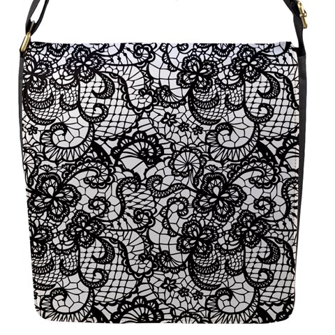 Encaje Flap Closure Messenger Bag (S) from ArtsNow.com Front
