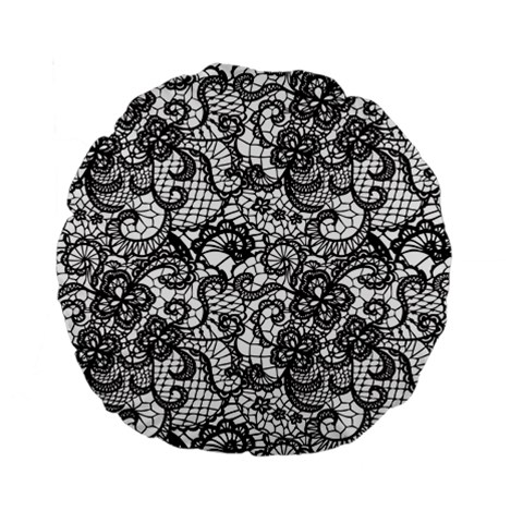 Encaje Standard 15  Premium Flano Round Cushions from ArtsNow.com Back
