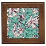 Vintage Floral Pattern Framed Tile