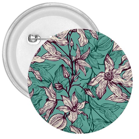 Vintage Floral Pattern 3  Buttons from ArtsNow.com Front