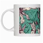 Vintage Floral Pattern White Mugs