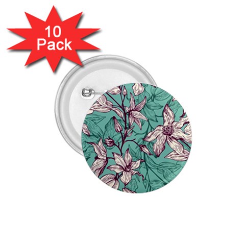 Vintage Floral Pattern 1.75  Buttons (10 pack) from ArtsNow.com Front