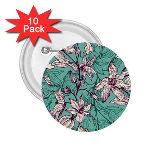 Vintage Floral Pattern 2.25  Buttons (10 pack)  from ArtsNow.com Front