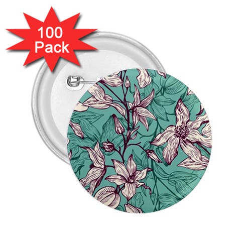 Vintage Floral Pattern 2.25  Buttons (100 pack)  from ArtsNow.com Front