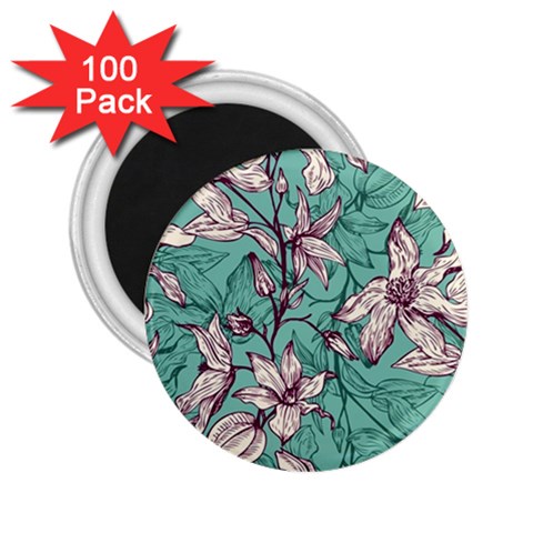 Vintage Floral Pattern 2.25  Magnets (100 pack)  from ArtsNow.com Front