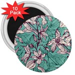 Vintage Floral Pattern 3  Magnets (10 pack) 