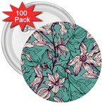 Vintage Floral Pattern 3  Buttons (100 pack) 