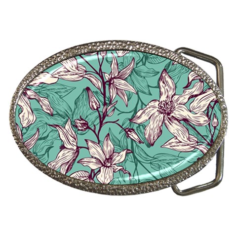 Vintage Floral Pattern Belt Buckles from ArtsNow.com Front