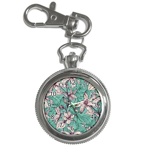 Vintage Floral Pattern Key Chain Watches from ArtsNow.com Front
