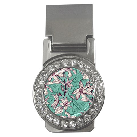 Vintage Floral Pattern Money Clips (CZ)  from ArtsNow.com Front