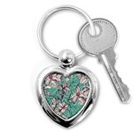 Vintage Floral Pattern Key Chain (Heart)