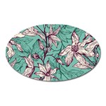 Vintage Floral Pattern Oval Magnet