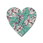 Vintage Floral Pattern Heart Magnet