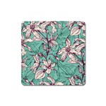 Vintage Floral Pattern Square Magnet