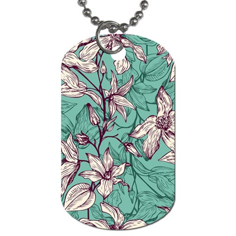 Vintage Floral Pattern Dog Tag (One Side) from ArtsNow.com Front