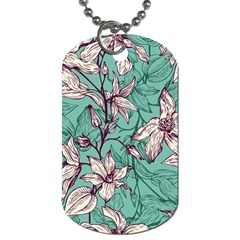 Vintage Floral Pattern Dog Tag (Two Sides) from ArtsNow.com Back