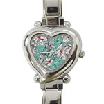 Vintage Floral Pattern Heart Italian Charm Watch