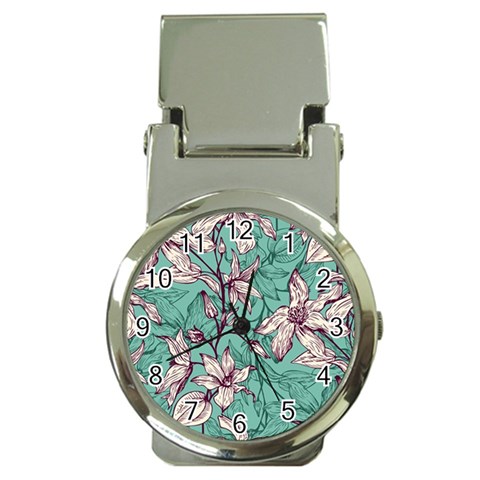 Vintage Floral Pattern Money Clip Watches from ArtsNow.com Front