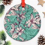 Vintage Floral Pattern Round Ornament (Two Sides)