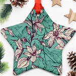 Vintage Floral Pattern Star Ornament (Two Sides)