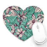 Vintage Floral Pattern Heart Mousepads
