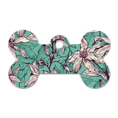 Vintage Floral Pattern Dog Tag Bone (Two Sides) from ArtsNow.com Back