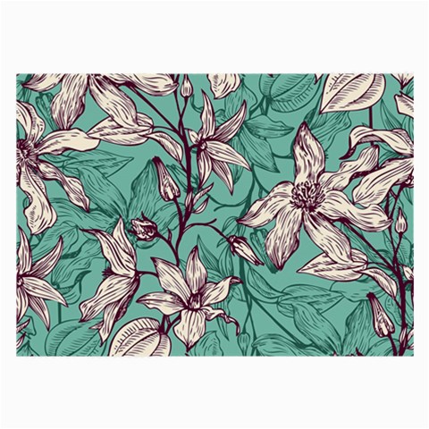 Vintage Floral Pattern Large Glasses Cloth from ArtsNow.com Front
